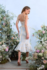 The Willa Dress in Sky Windsor Brocade