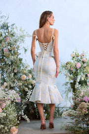 The Willa Dress in Sky Windsor Brocade