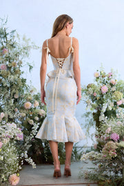 The Willa Dress in Sky Windsor Brocade