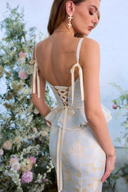 The Willa Dress in Sky Windsor Brocade
