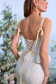 The Willa Dress in Sky Windsor Brocade