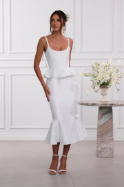 The Willa Dress in White Windsor Brocade