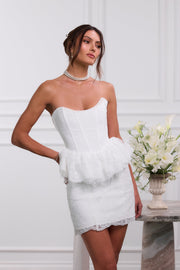 The Winnie Dress in White Chantilly Lace