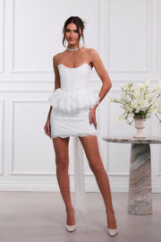 The Winnie Dress in White Chantilly Lace