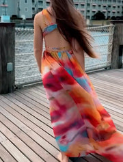 Colored Tank Top V-neck Dress