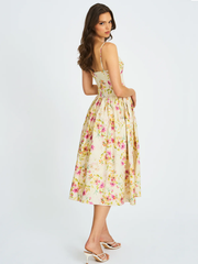 Sexy Spaghetti-Strap Floral Print Temperament Dress