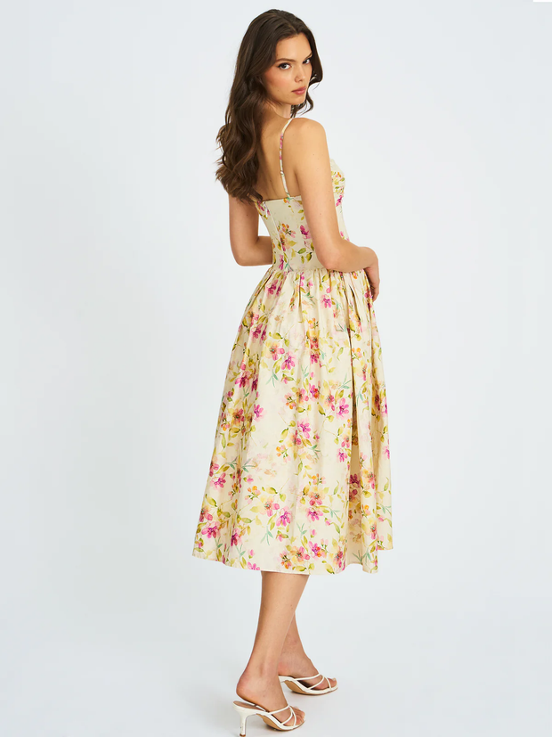 Sexy Spaghetti-Strap Floral Print Temperament Dress