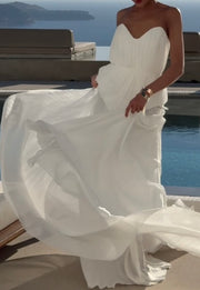 Graceful and Fashionable Chest Fold Vest Stitching Mesh See-through Dress