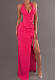 Sexy and Personalized Irregular Hollow-out Hemp Rope Split Dress