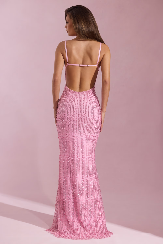 Sexy Sling off-Shoulder Party Floor-Length Dress Beads Dress