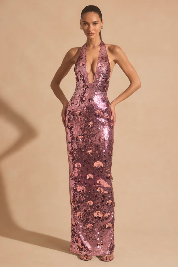Sexy Deep V Sequined Sheath Dress