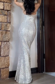 Advanced Rhinestone Halter Solid Color Sheath Sexy Sleeveless Dress