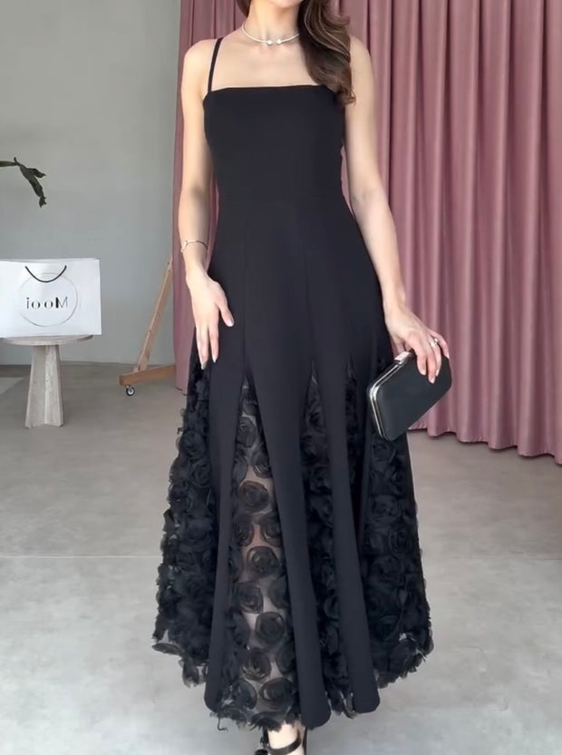 Spaghetti Straps Sleeveless Waist-Tight Simple Dress