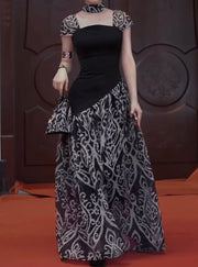 Temperament Two Colors Waist Girdle Dress
