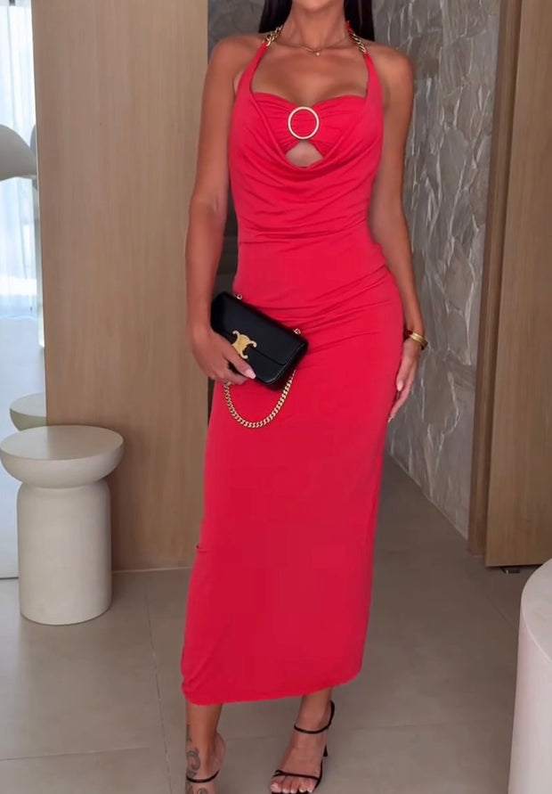 Elegant Halter Skinny Sheath Dress