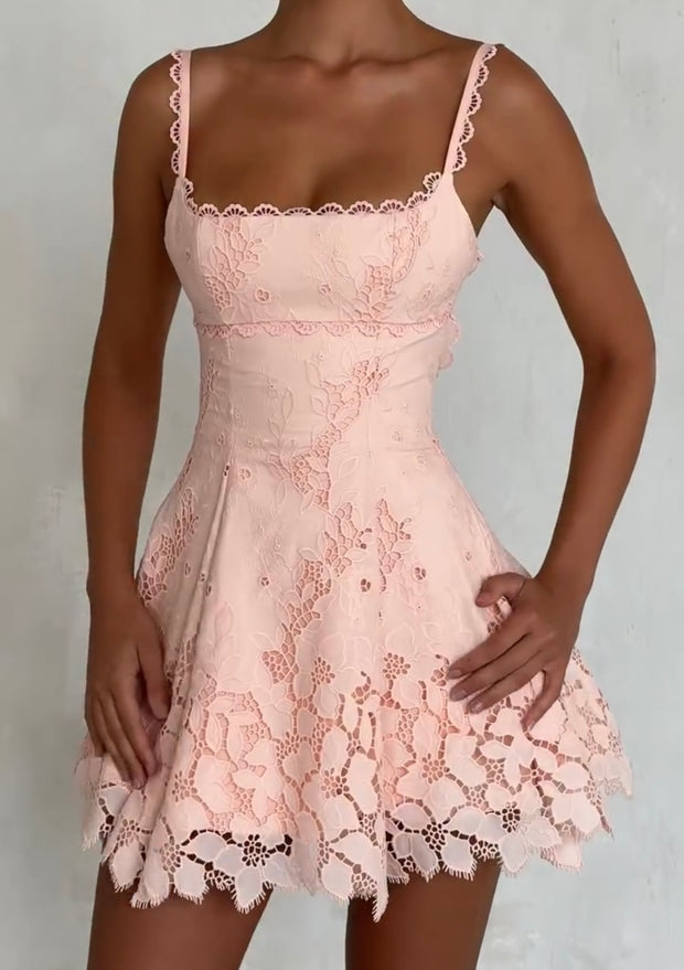 Elegant Sexy Sling Embroidered Printed Dress
