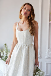 The Avery Dress in Light Blue Duchess