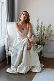 The Avery Dress in Light Blue Duchess