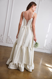The Avery Dress in Light Blue Duchess
