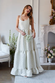The Avery Dress in Light Blue Duchess