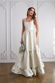 The Avery Dress in Light Blue Duchess