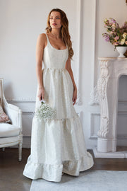 The Avery Dress in Light Blue Duchess