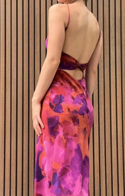 Sexy Print Sling Backless Dress