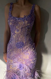 Fashion Sexy Sling Embroidery Beads Sequins Dress
