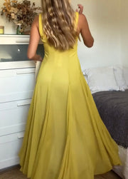 Elegant Pure Desire Wide Shoulder Midi Skirt Dress