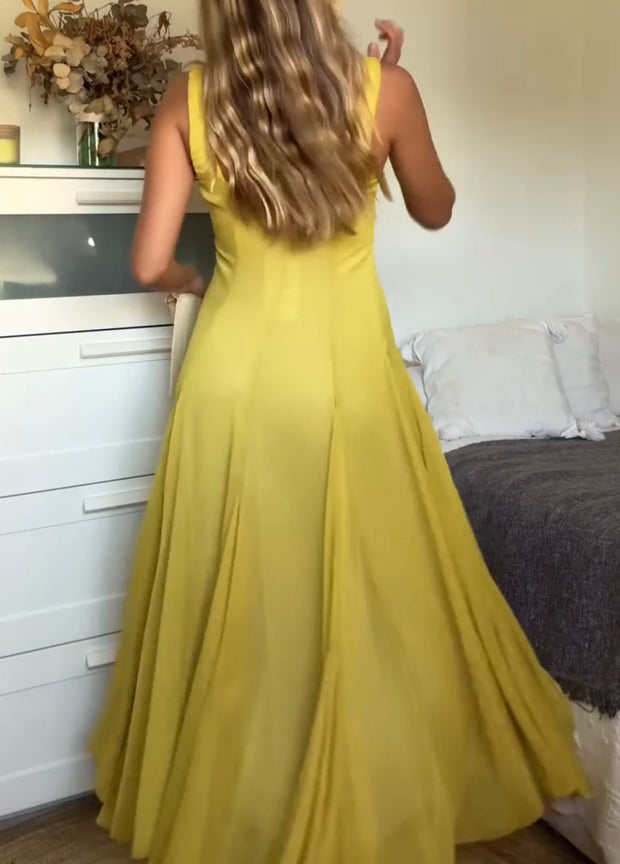 Elegant Pure Desire Wide Shoulder Midi Skirt Dress