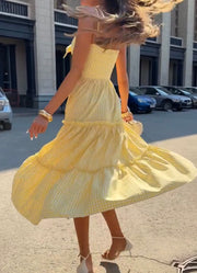 Sexy Strappy Bow Chest Wrap Irregular Dress