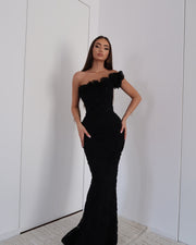 Sexy Solid Color Elegant Shoulder Sleeveless Waist Slimming Dress