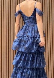Sexy Sling Floral Flounce Temperament Waist-Controlled Dress