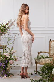 The Betty Dress in White Chantilly Lace