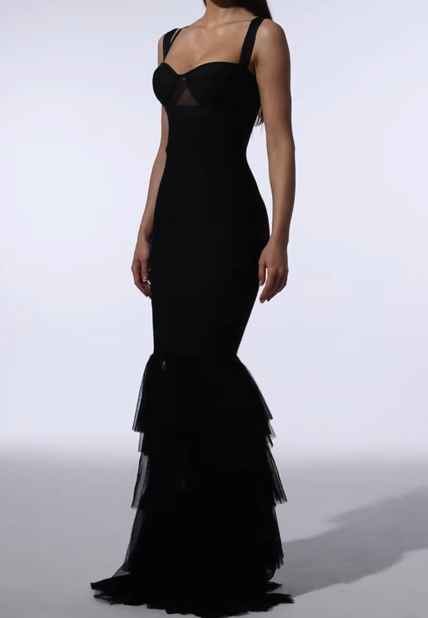 Mesh Sexy Lace Bandage Women's Fashion Evening Dress