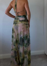 Sexy Hanging Collar High Waist Hip Bag Dress