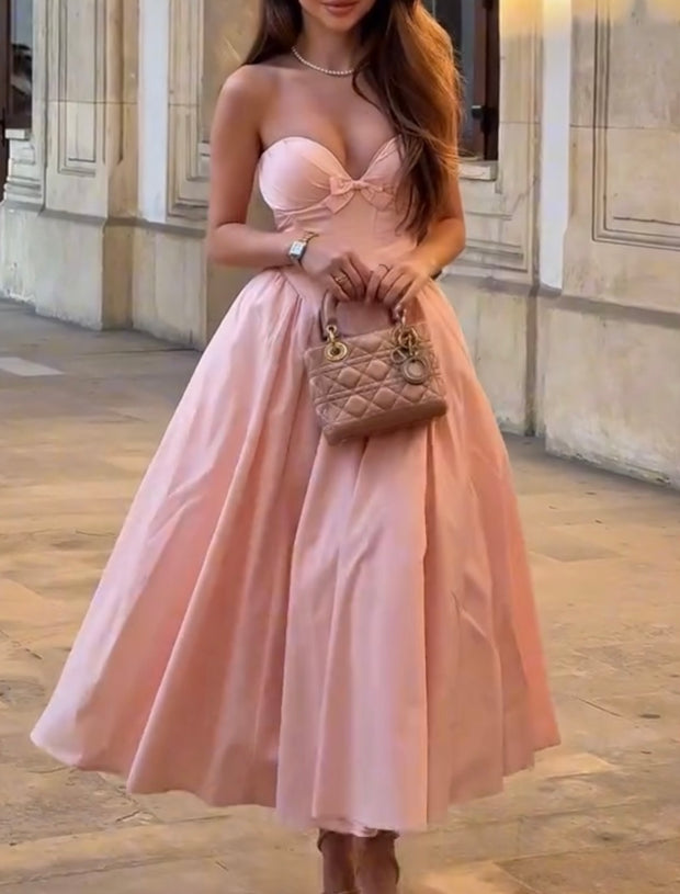 Sexy Sleeveless Corsage Tube Top Dress