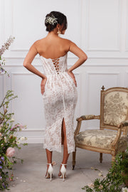 The Capulet Dress in White Chantilly Lace