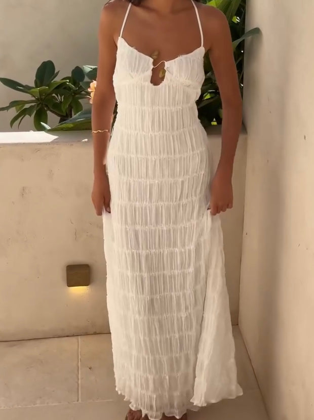 Fashion Elegance Sleeveless Sexy Deep V Sling Dress