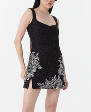 Fashion Printed Black Beads Dress