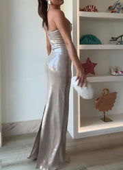 Sexy Bandeau Sequined Girdle Dress