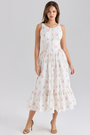 Elegant Floral Bow Stitching Dress