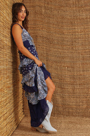 Casual Patchwork Floral Maxi Dress