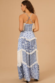 Fashion Patchwork Floral Maxi Dress