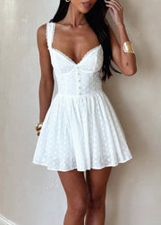 Lace Embroidered Suspender Skirt Ballet Girl Pettiskirt Mini Dress
