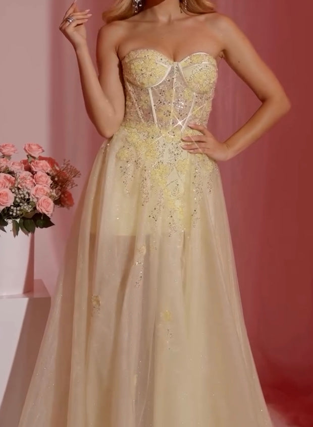 Sexy Temperament Mesh Chest-Wrapped Shiny See-through Dress