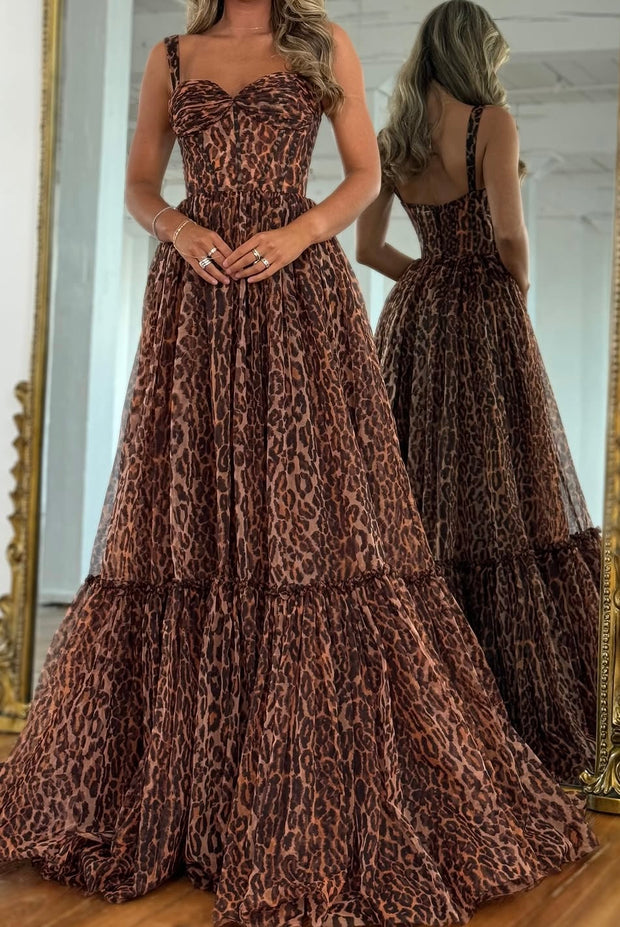 Temperament Leopard Print Sling Swing Dress
