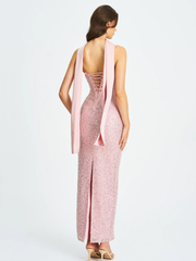 Sexy Sequined Suspender Beads Strap Temperament Dress
