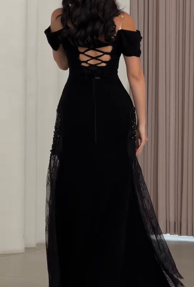 Temperament Sexy Slim Lace Stitching Tube Top Dress