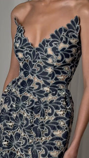 Fashion Sexy Tube Top Lace Embroidered Sleeveless Dress